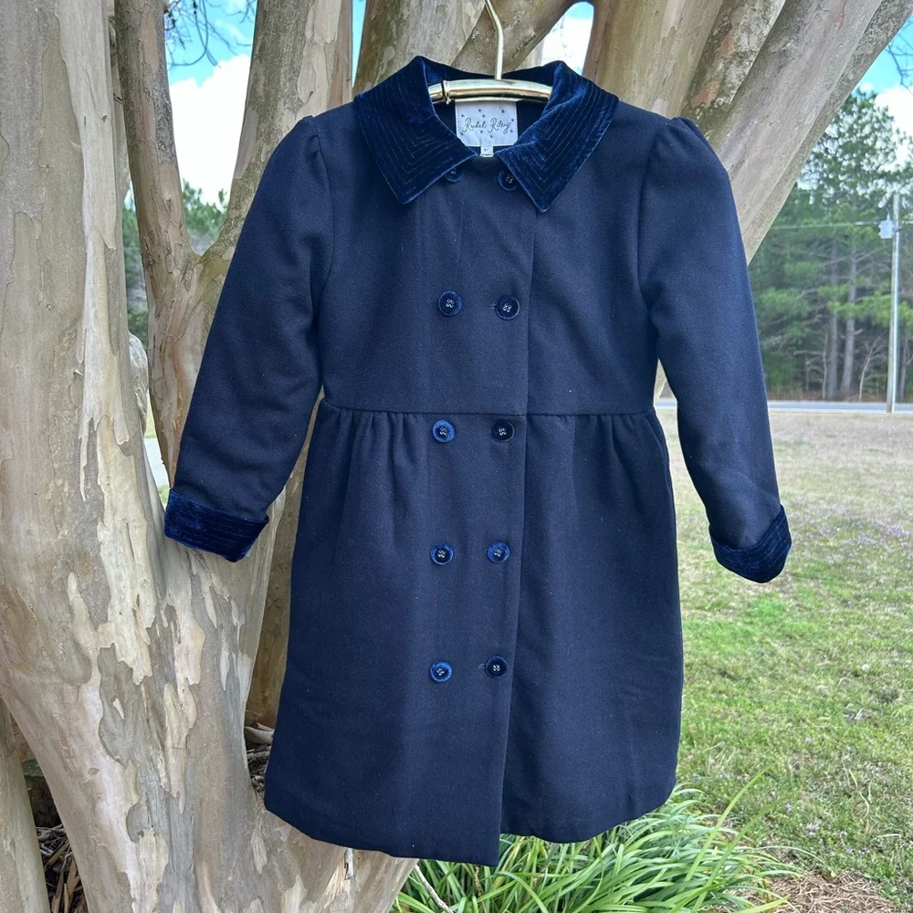 Rachel Riley Navy Double-Breasted Pea Coat